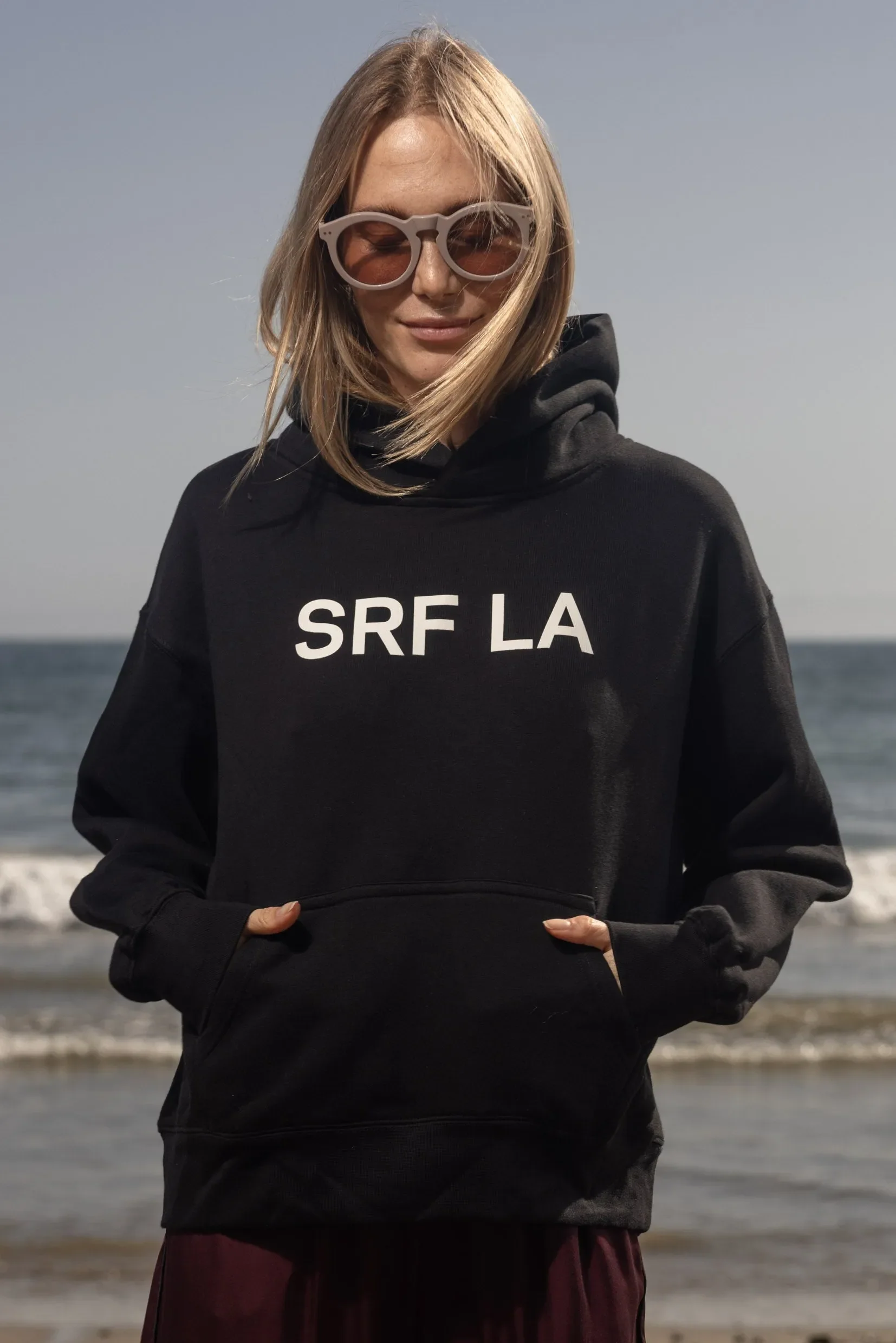 SRF LA Classic Hoodie - Ivory on Black - Image 3