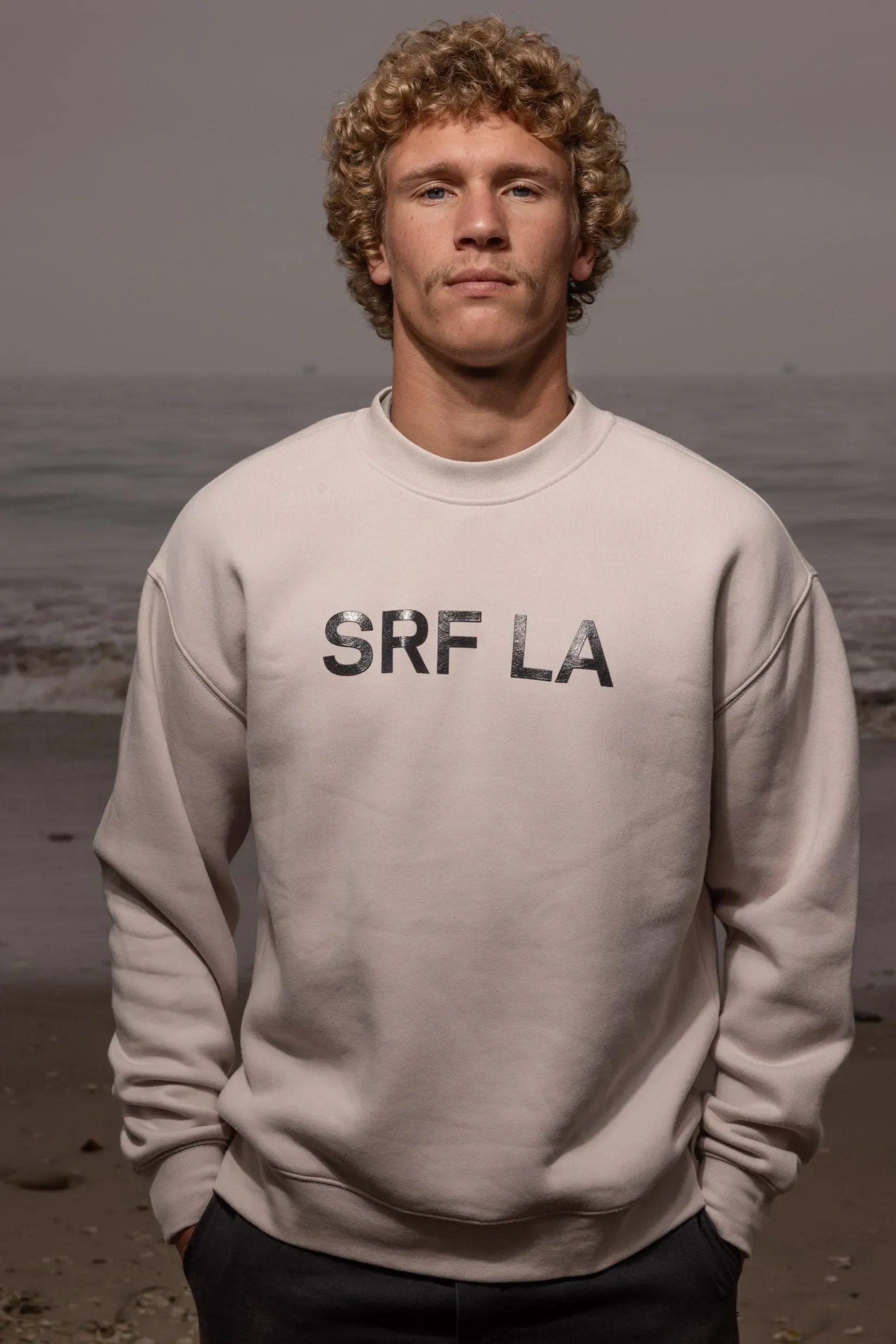 SRF LA Unisex Crewneck - Black on Cream - Image 3