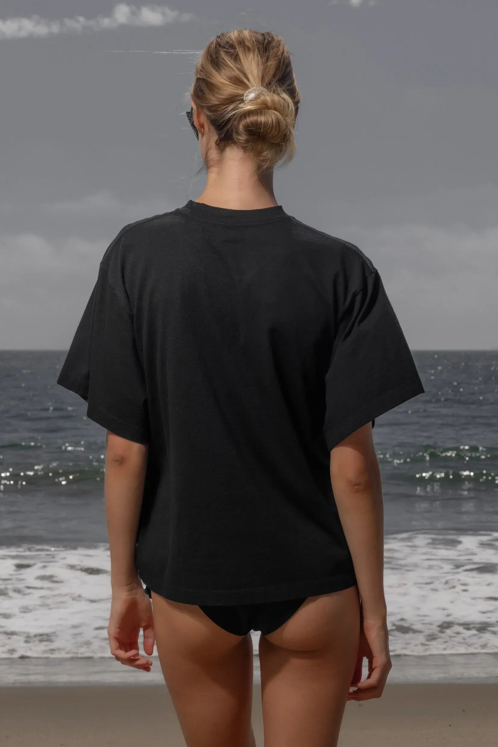 SRF LA Mustache Tee - Black on Black - Image 5
