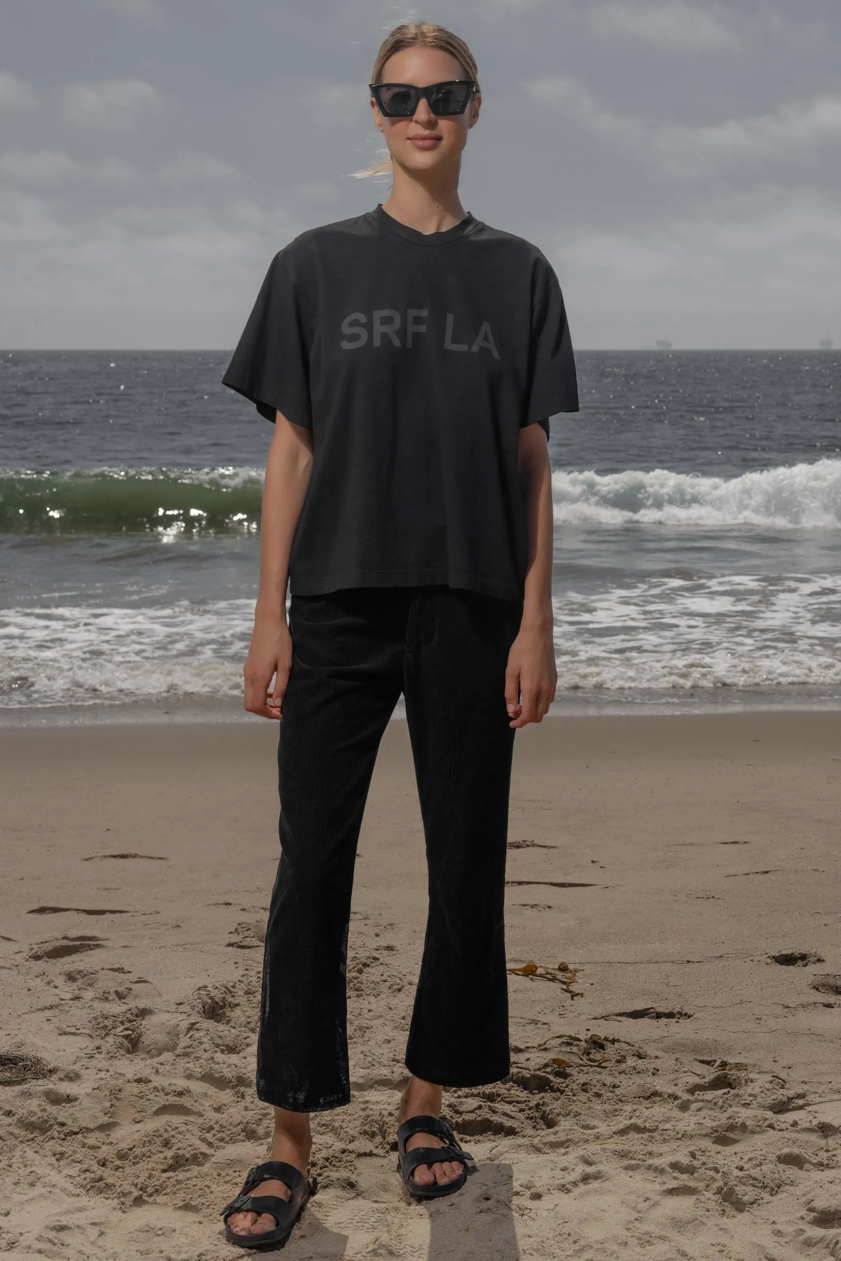 SRF LA Mustache Tee - Black on Black - Image 8