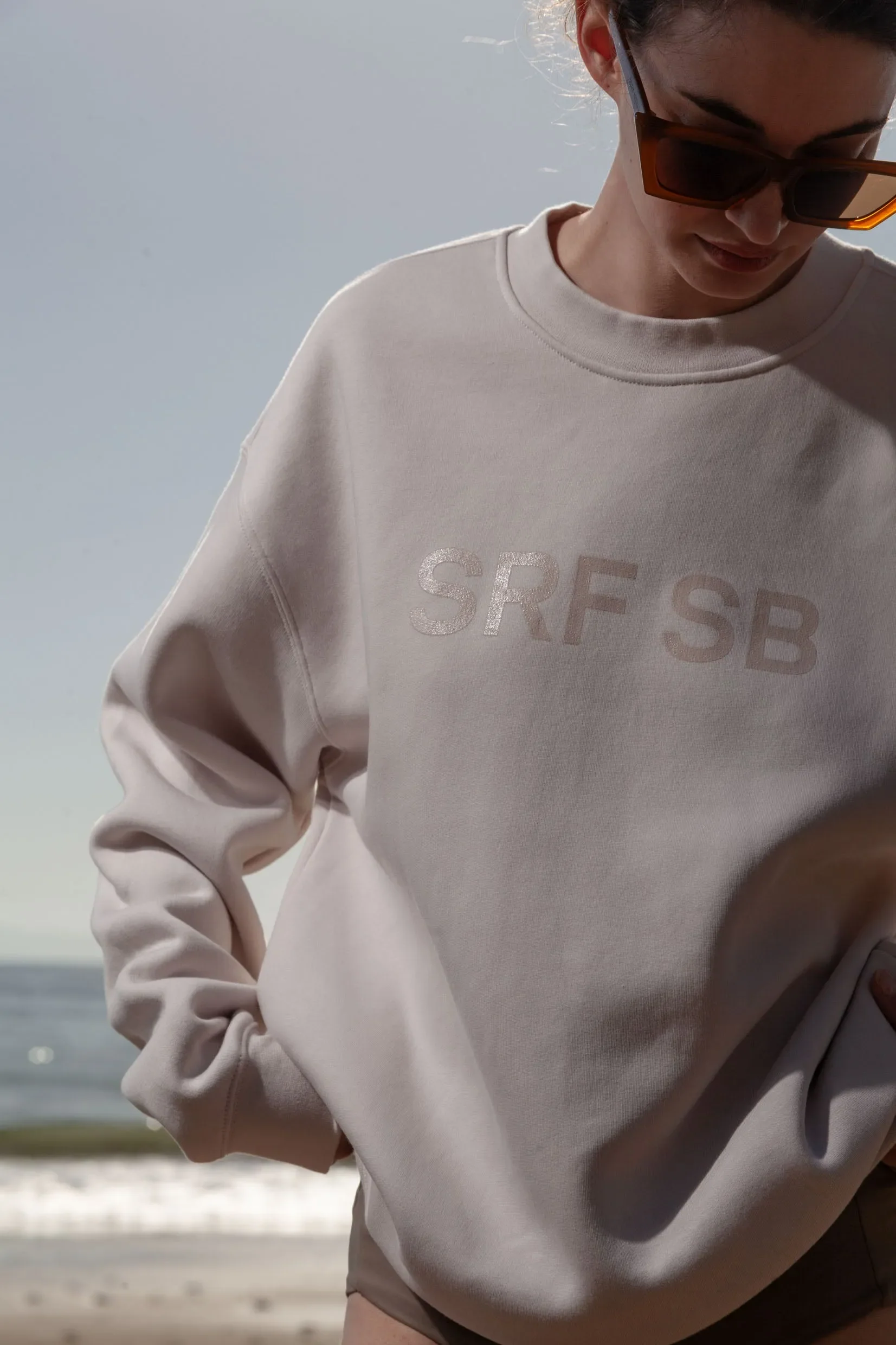 SRF SB Unisex Crewneck - Cream on Cream - Image 5