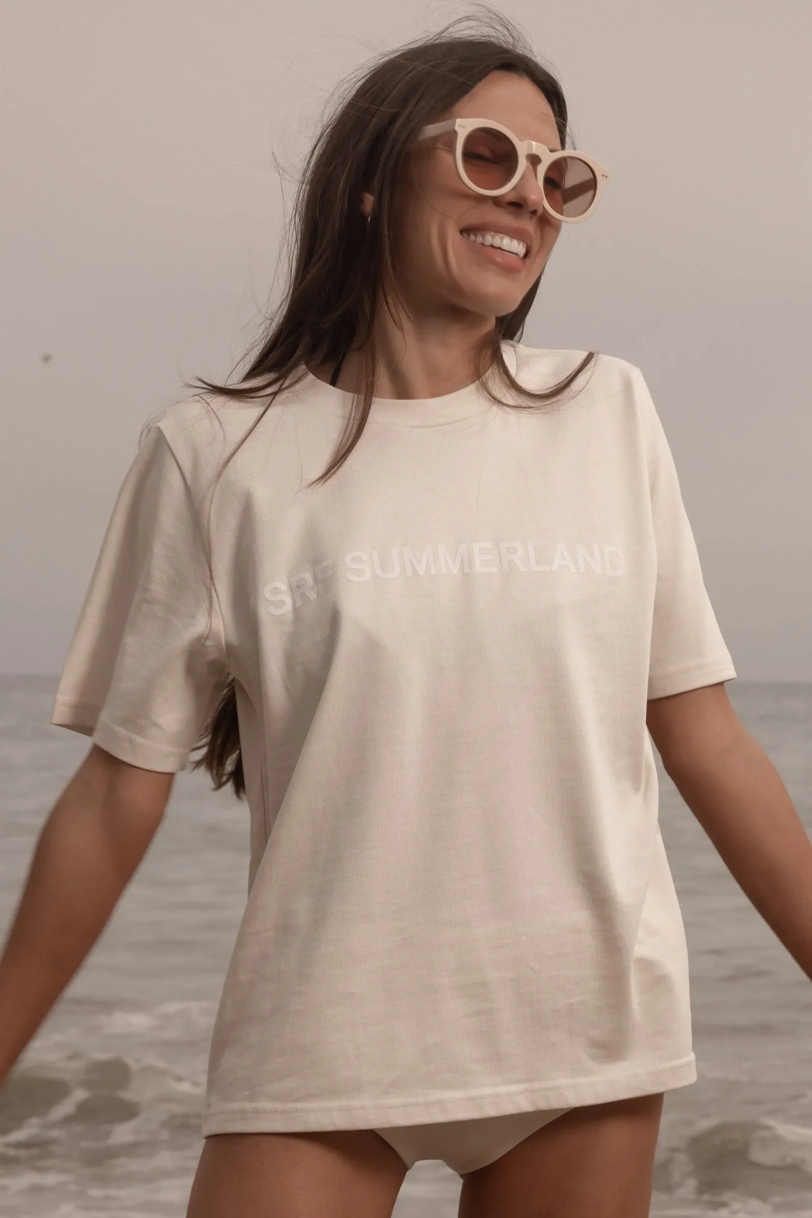 SRF SUMMERLAND Tee - White on Ivory - Image 3