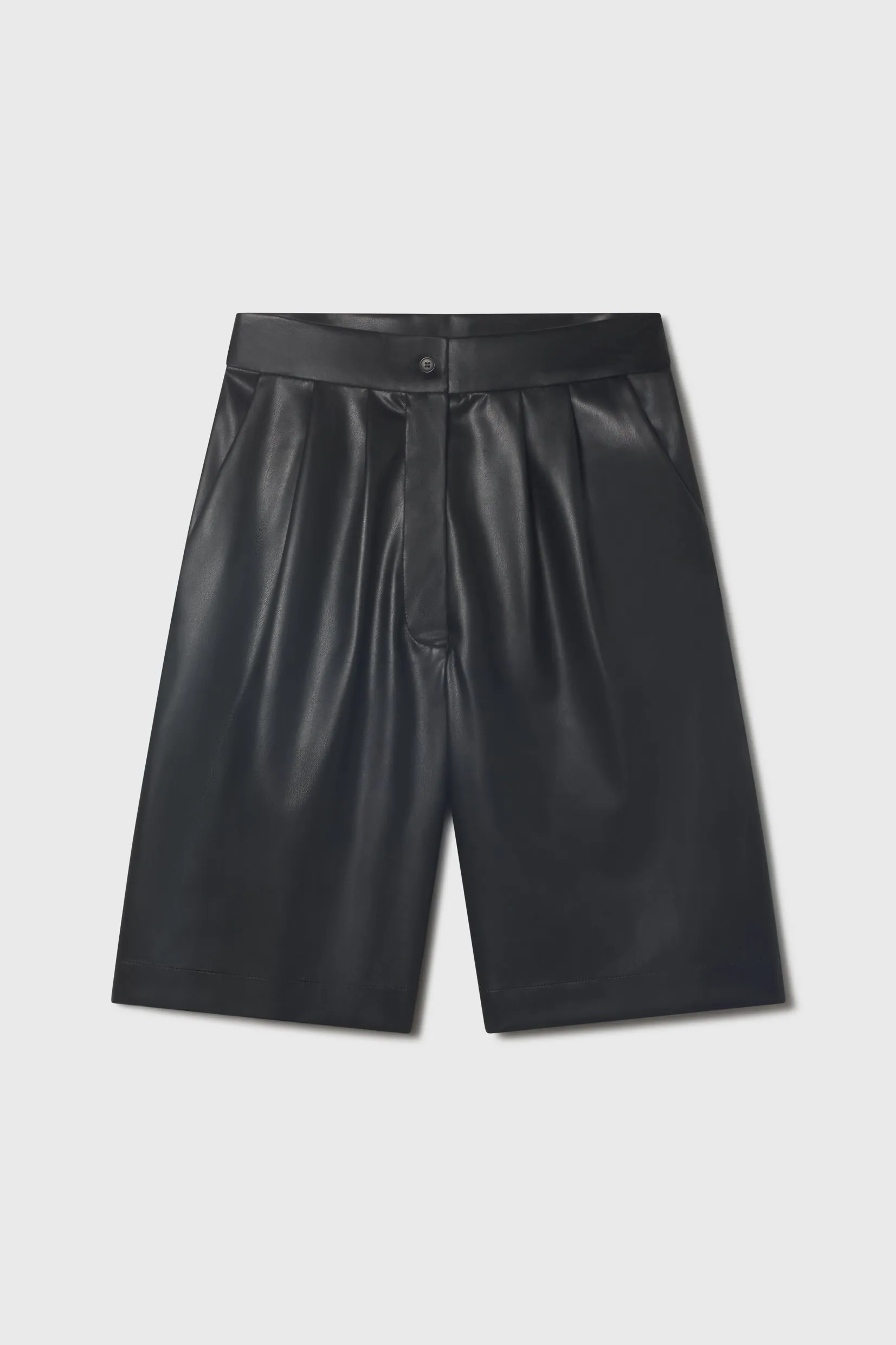 VIVIAN BERMUDA - NOIR VEGAN LEATHER - Image 2